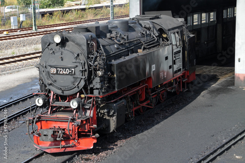 Obraz w ramie Dampflokomotive der Harzer Schmalspurbahnen