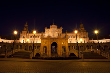 Fototapete - charming Plaza de Espana at night