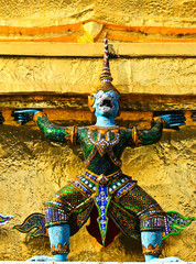 Wall Mural - Giant statue of a beautiful Pagoda in Wat Phra Kaew, Thailand