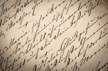 Vintage Ink Handwriting. Paper Background