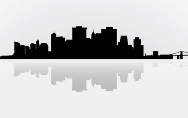 Wall Mural - City Manhattan panorama, vector