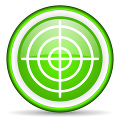 Leinwandbilder - target green glossy icon on white background