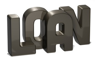 Wall Mural - 3D Word Loan on white background