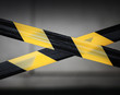 Black and yellow striped tapes. Restricted area border