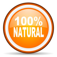 Aufkleber - natural orange glossy icon on white background