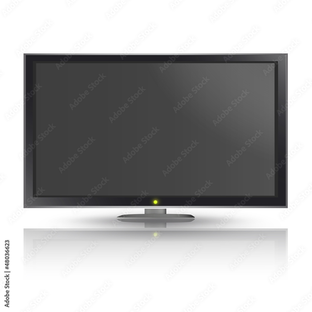 Realistic TV isolated on white background. Vector design. Stock Vector ...