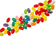 Color jelly beans over white