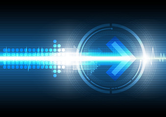 Wall Mural - digital arrow technology background