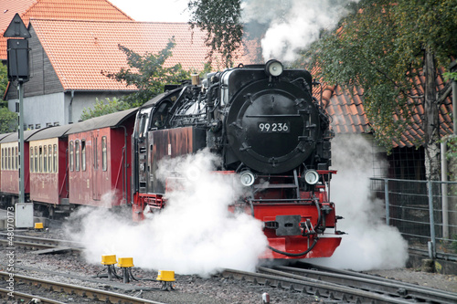 Board z aluminiowym obramowaniem Lokomotywa parowa kolei wąskotorowych Harz