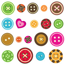 Set Of Various Sewing Buttons