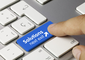 Poster - Solutions next exit keyboard key. Finger