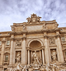 Sticker - Trevi Fountain in Rome, Autumn season