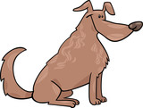 Fototapeta Dinusie - cute sitting dog cartoon illustration