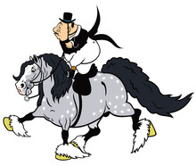 Cartoon Rider On Heavy Horse