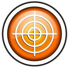 Leinwandbilder - target orange glossy icon isolated on white background