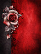 Gotyckie tło z czerwoną różą