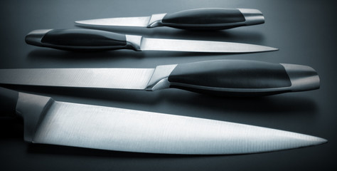 Set of kitchen knives