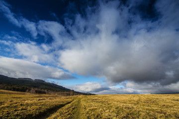 Canvas Print - dramatic sky - early spring landscape