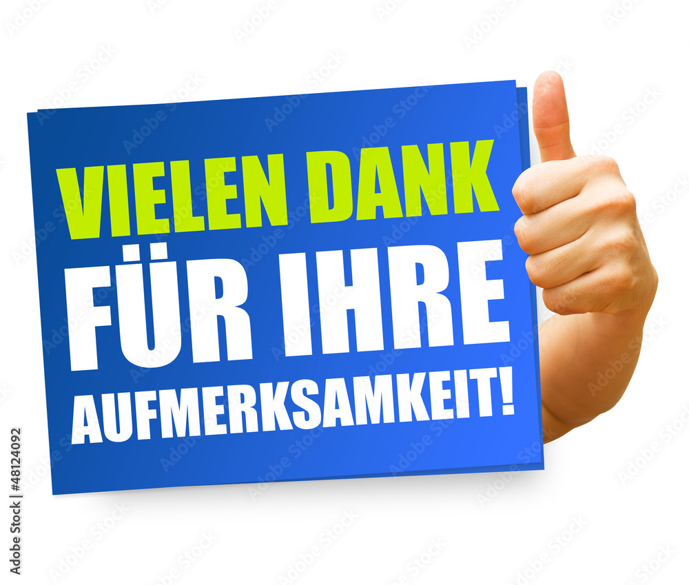 Vielen Dank für Ihre Aufmerksamkeit! Button, Icon Stock Illustration ...