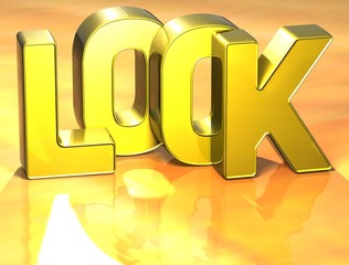 Poster - 3D Word Look on yellow background