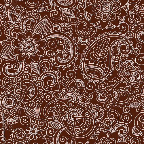 Tapeta ścienna Wzór tatuaż bez szwu wzór paisley mehndi henna