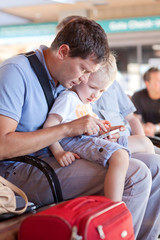 Canvas Print - family at the airport