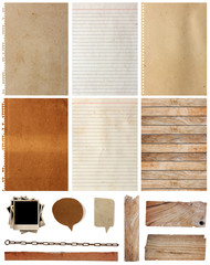 Poster - Paper textures background and wood plank