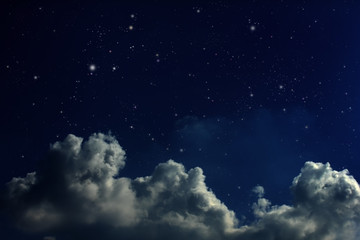 Wall Mural - cloudy night sky with stars