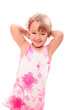 Kleine Dame im Pinken Sommerkleid
