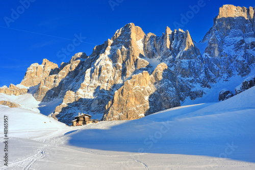 Board z aluminiowym obramowaniem Dolomity, Pale di San Martino - Passo Rolle, Włochy