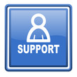 © Alex White - support blue glossy square web icon isolated