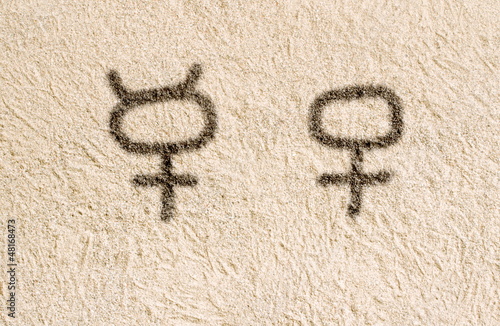 Cuadros en Lienzo Planetensymbole Merkur und Venus