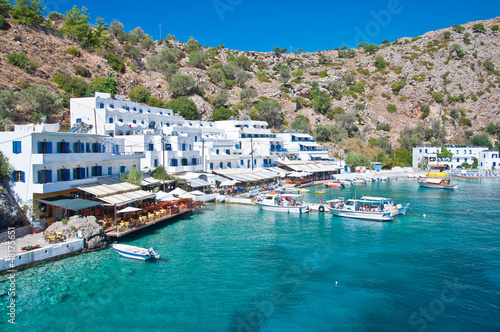 Obraz na płótnie canvas czteroczęściowy "tetraptyk" Crete loutro village