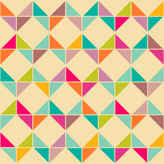 Wall Mural - Abstract retro geometric seamless pattern