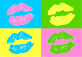 lipstick mark pop art style