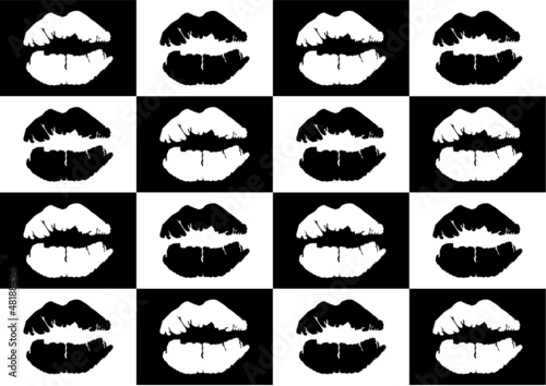 Naklejka dekoracyjna lipstick mark seamless background