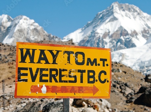 Board z aluminiowym obramowaniem Drogowskaz na Mount Everest b.c.