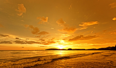 Senset at beach in south of Thailand