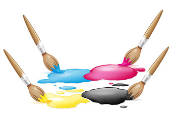 Wall Mural - cmyk design - place for text - vector file