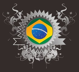 Wall Mural - button flag brazil