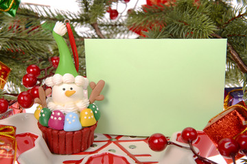 Christmas cupcake with green board