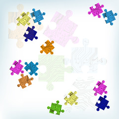 Poster - chaotic electronic circuit vector background. EPS10