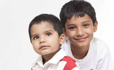 Two loving brothers in indoors