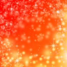 Red Christmas Background And Abstract Snow Flakes