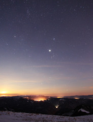 sunset sky star background light sunrise nature