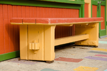 Wall Mural - Colorful bench in Spanish village in Balboa park