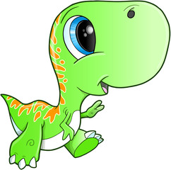 Poster - Cute Tyrannosaurus Rex Dinosaur T-Rex Vector