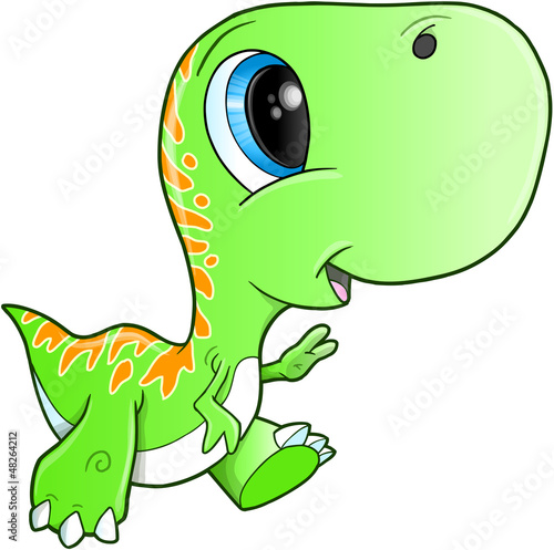 Nowoczesny obraz na płótnie Cute Tyrannosaurus Rex Dinosaur T-Rex Vector