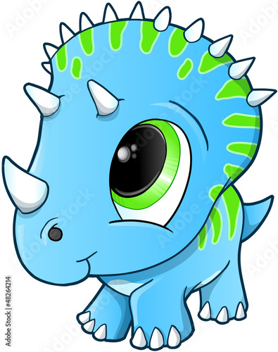 Plakat na zamówienie Cute Baby Triceratops Dinosaur Vector Illustration