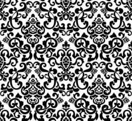 Wall Mural - Black seamless pattern, silhouette